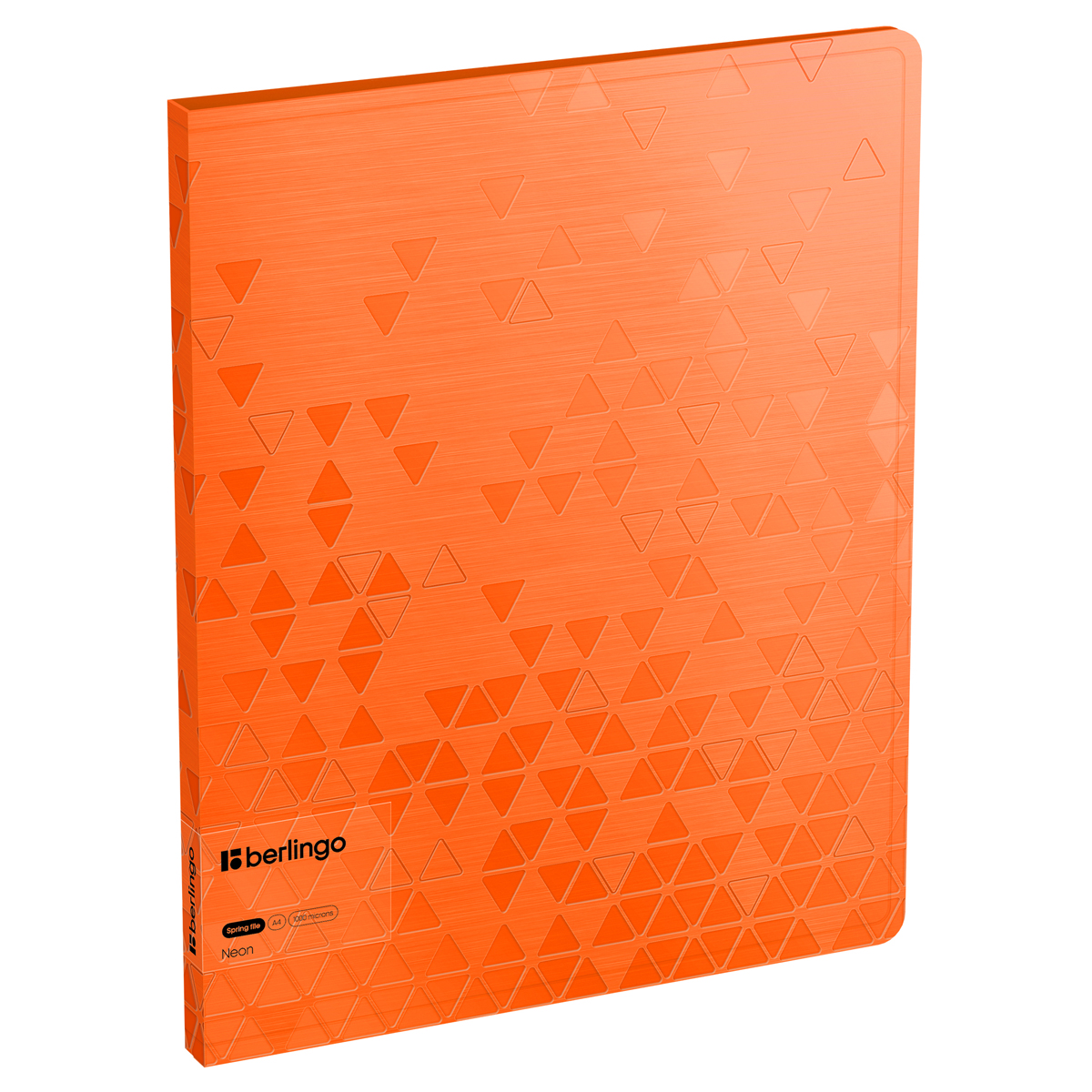 Папка-скоросшиватель Berlingo 17мм Neon 1000мк оранжевый рельефные треугольники внутр.карман
