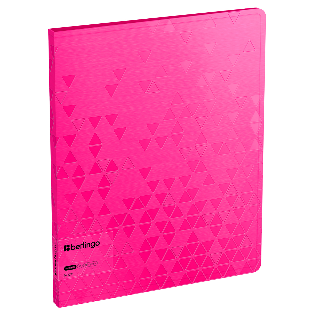 Папка-скоросшиватель Berlingo 17мм Neon 1000мк розовый рельефные треугольнкии внутр.карман