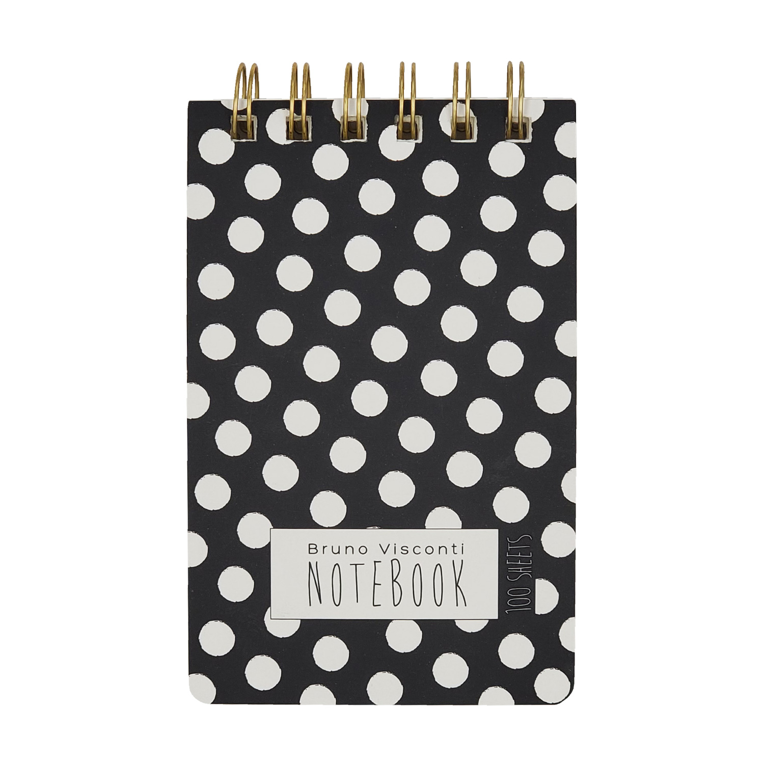 Блокнот А6- 100л лин BV Cute Journal Black&White. Горошек