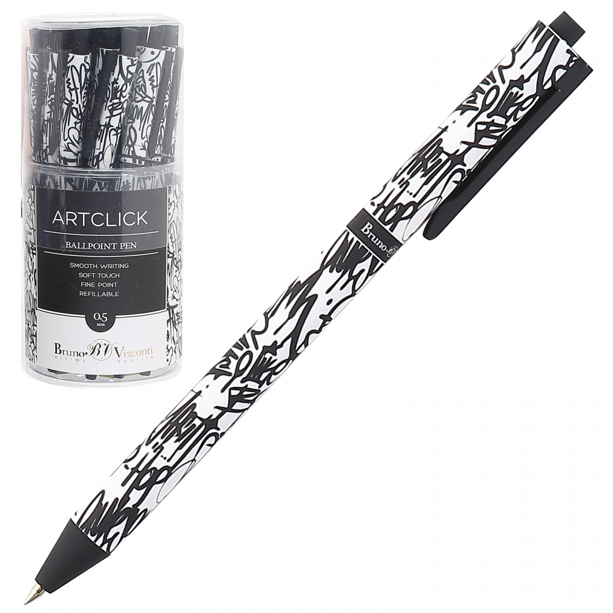 Ручка шариковая синяя BV ArtClick Граффити 0,5мм авт