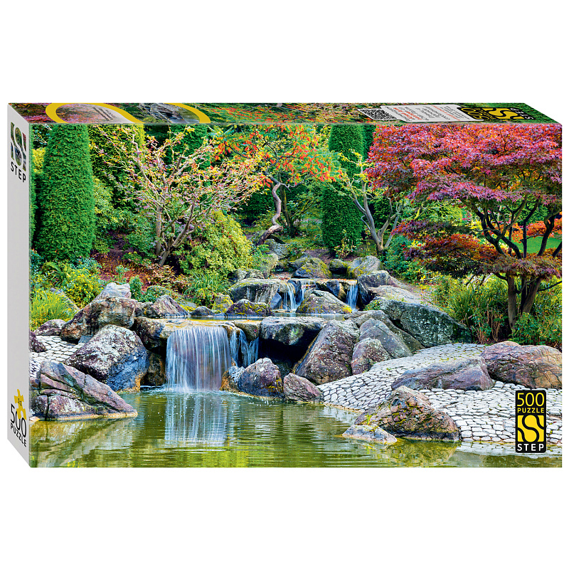 Пазл 500 Step Каскадный водопад в японском саду