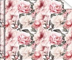 Праз Бумага упак. 990*672 в рулоне пионы на белом