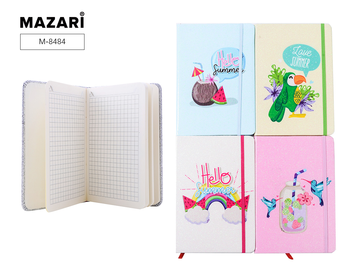 Зап. книжка А5 96л кл тв Ассорти (на резинке)