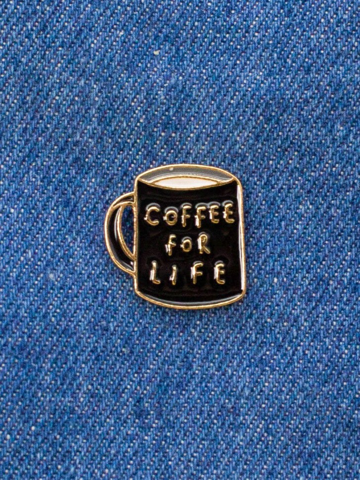 Сувенир Значок металл Алеф Coffee for life