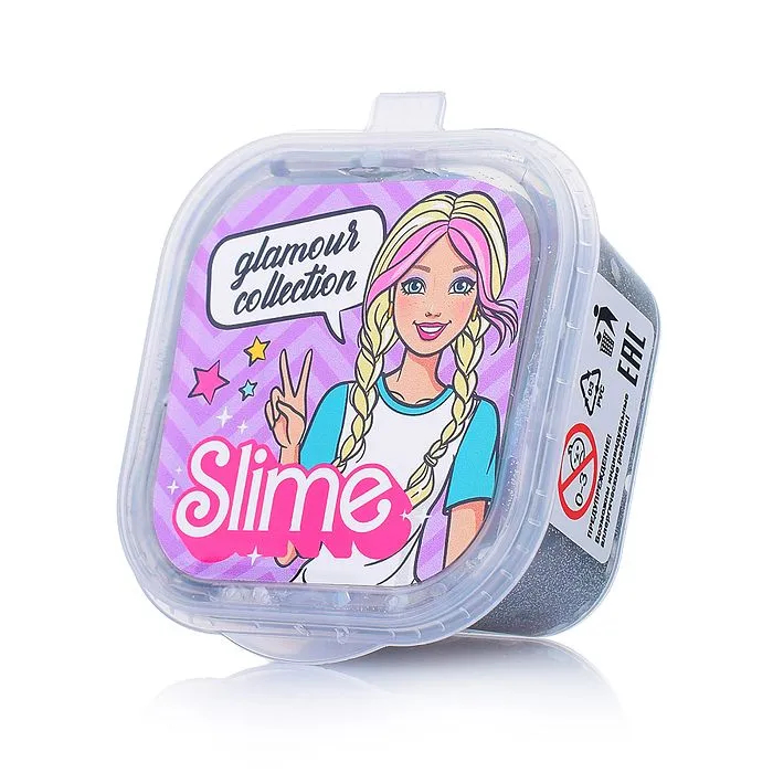 Слайм Slime Glamour collection серебряный с блестками 60г