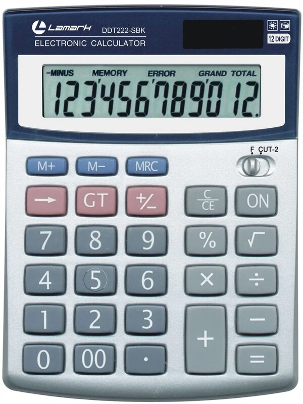 Калькулятор настольный 12 разр. Lamark серебристый 135х103х26 мм, 2-ое питание, серебристый с черной шапкой