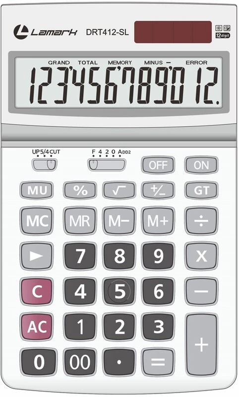 Калькулятор настольный 12 разр. Lamark серебристый 175,6x107x23,8 мм, 2-ое питание, изменяющийся наклон