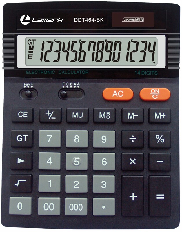 Калькулятор настольный 14 разр. Lamark черный 178х140х30 мм, 2-ое питание
