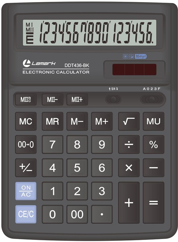 Калькулятор настольный 16 разр. Lamark черный 193х143х38,4 мм, 2-ое питание
