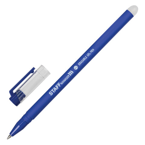 Ручка гелевая Пиши-стирай синяя STAFF Manager EGP-656