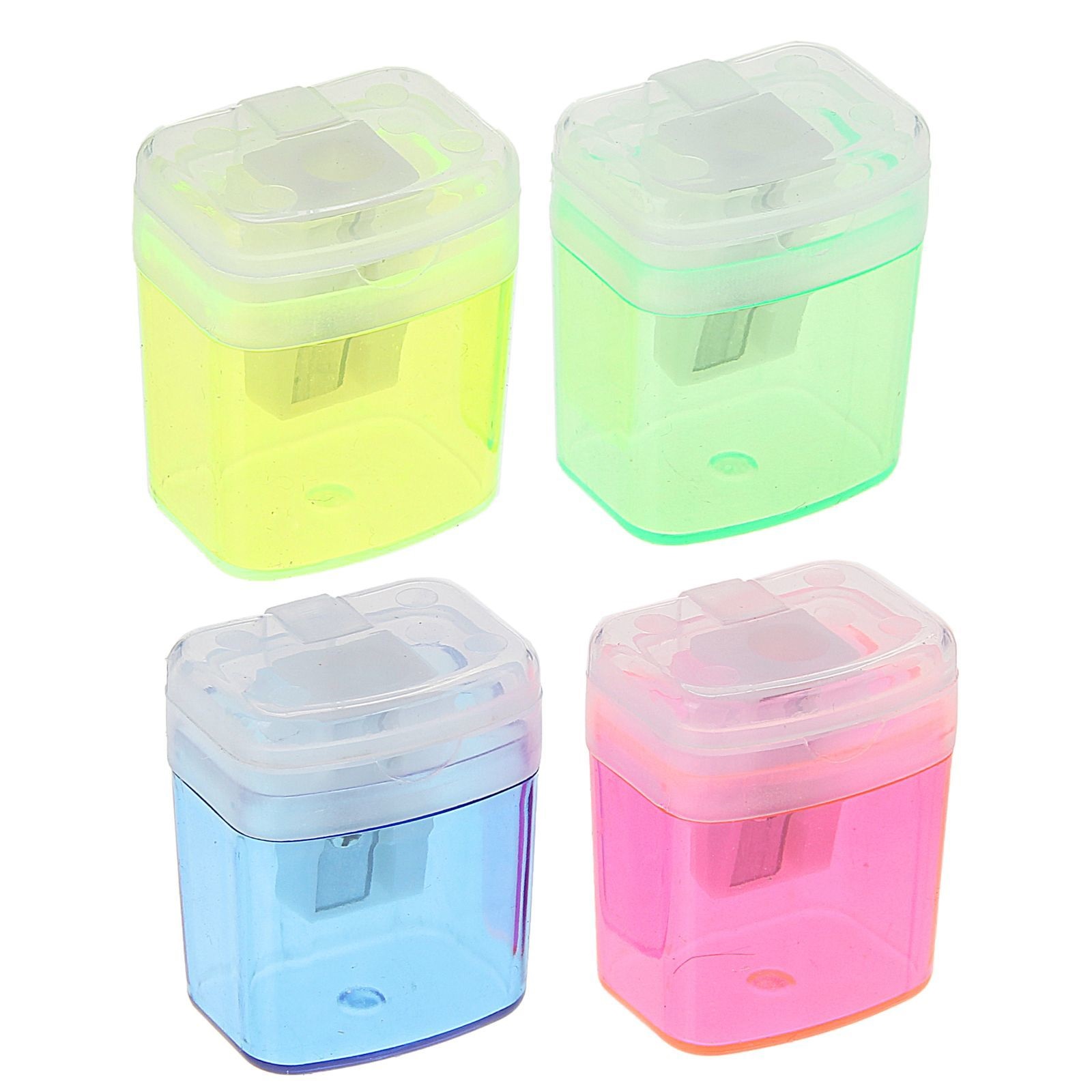 Точилка 1отв Calligrata ОФИС с контейнером МИКС