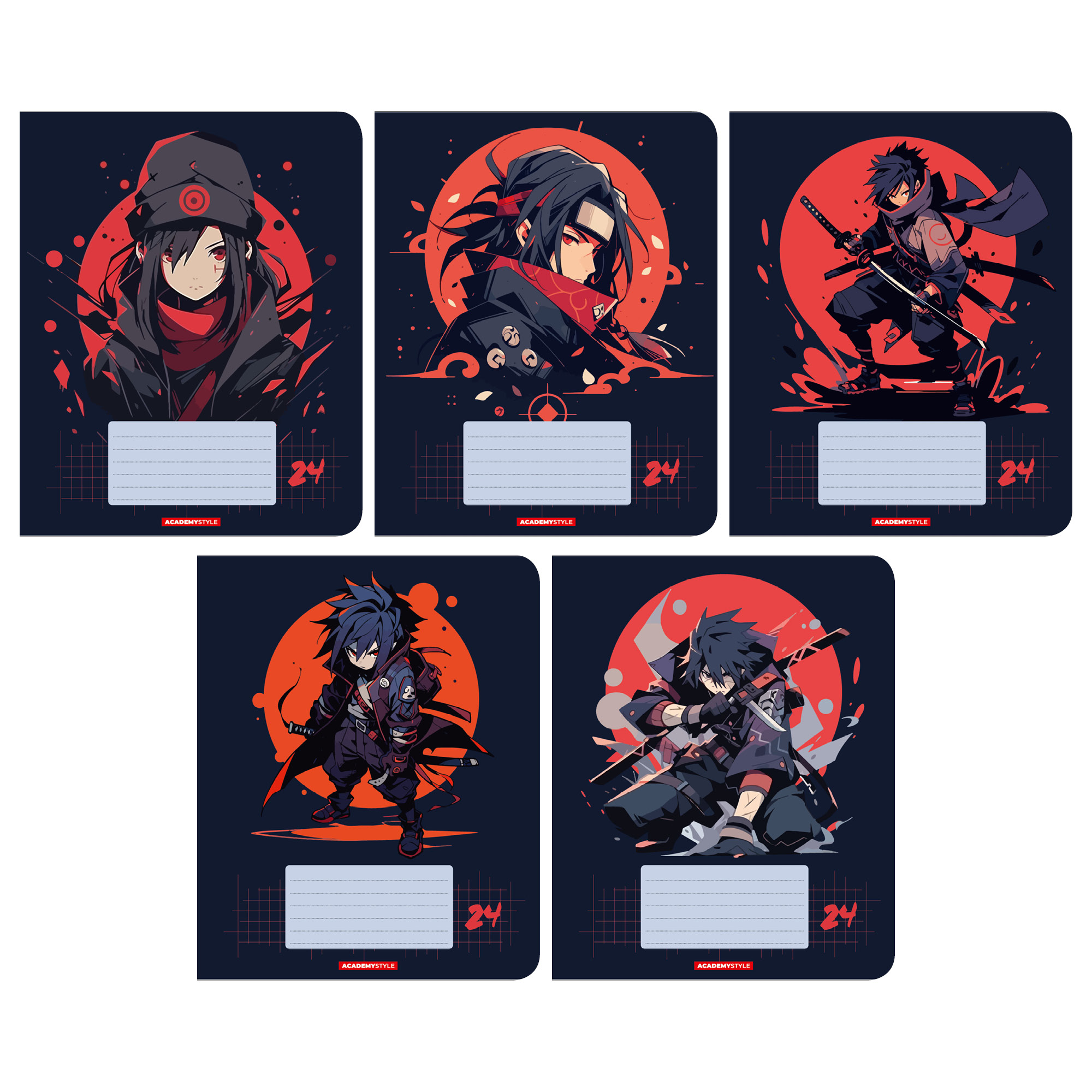 Тетрадь 24л клетка Аниме воины