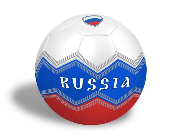 Мяч футбольный Россия 5 размер (триколор) +игла +сетка