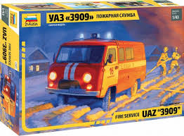 Сборная модель Пожарная служба УАЗ "3909" 1/43
