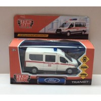 Машина Ford Transit Скорая металл 12см, открыв. двери, инерц.