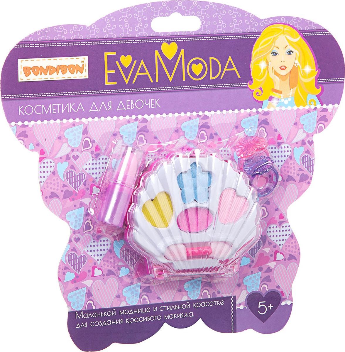 Набор детской декоративной косметики Bondibon Eva Moda ракушка с тенями