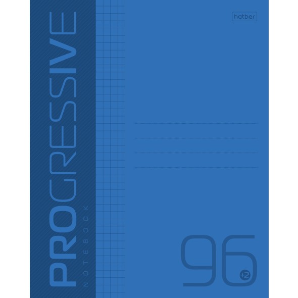 Тетрадь 96л лин PROGRESSIVE Синяя, пластик. обл.