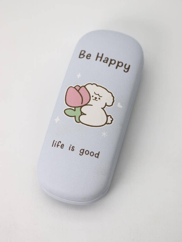 Сувенир Чехол для очков Be happy life is good, blue