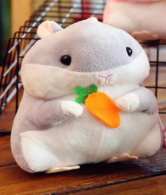 Игрушка мягконабивная Hamster carrot, grey, 20 см