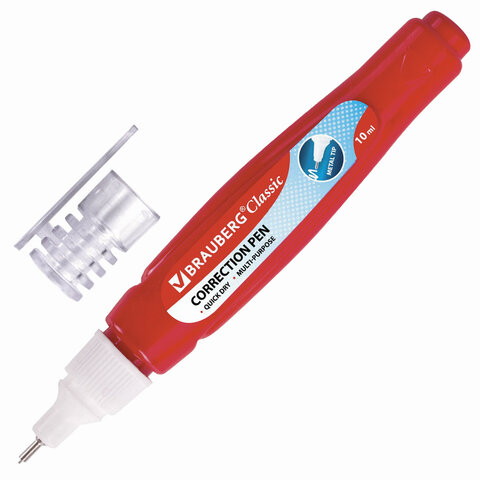 Штрих-ручка 10мл Brauberg метал наконечник