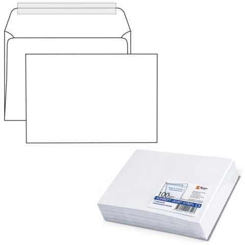 Конверт С5 162*229 белый клеевой край