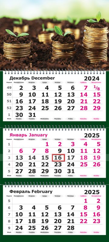 Календарь квартальный 2025 13с14-265 Денежный антикризисный
