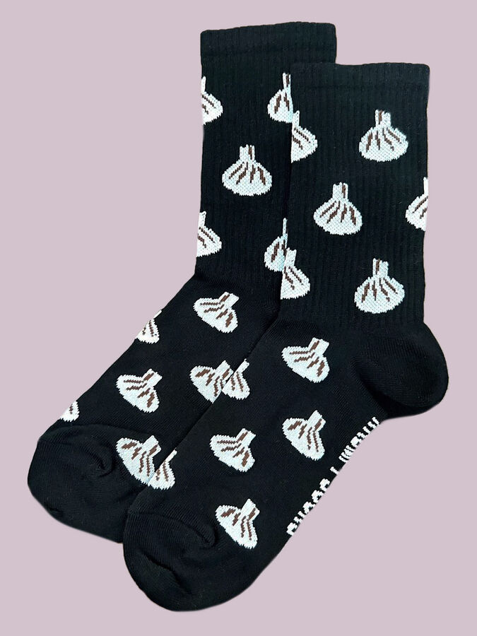 Сувенир Носки мужские черные Krumpy Socks TxT Хинкали р.40-45 СКИДКА 10%