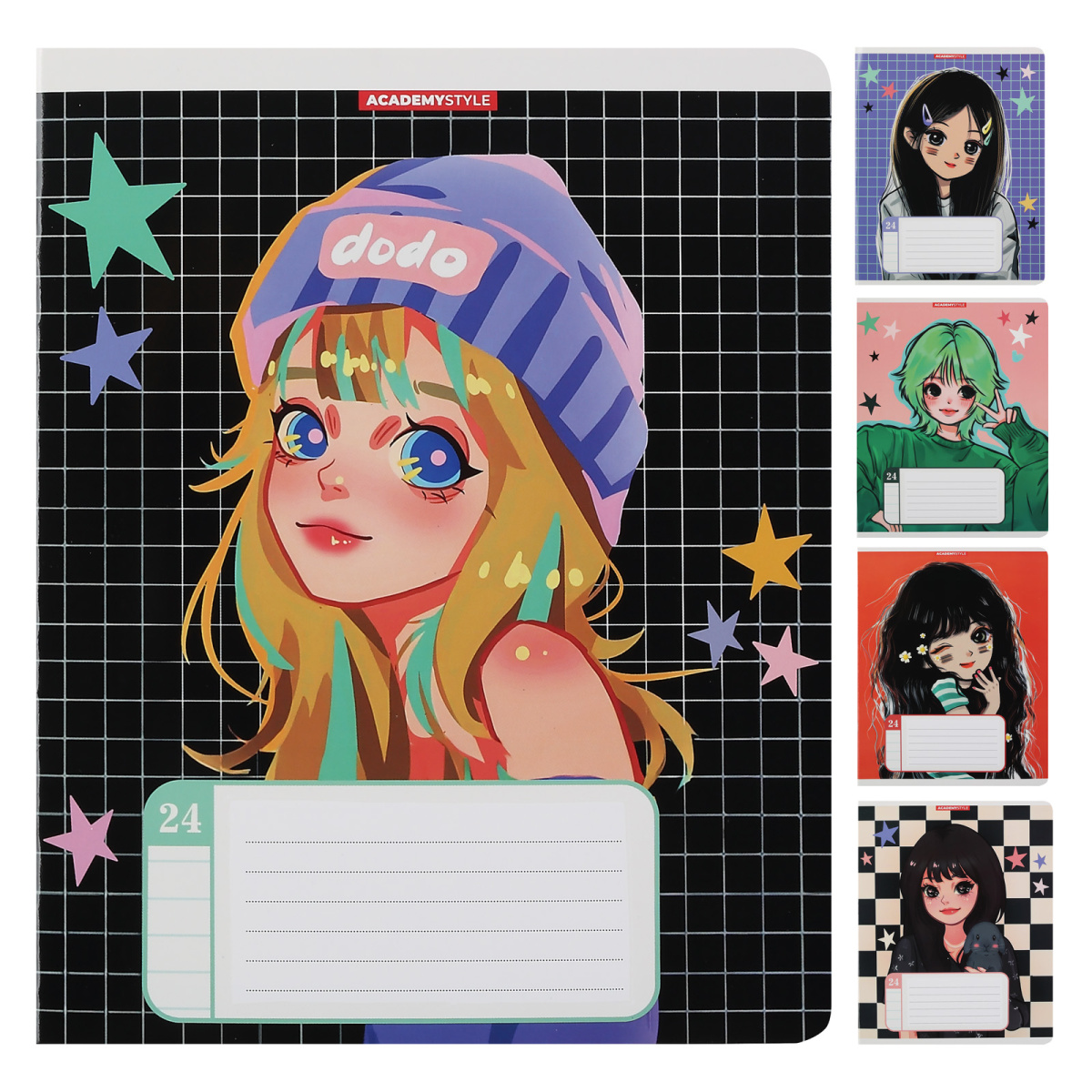 Тетрадь 24л линейка Девочки