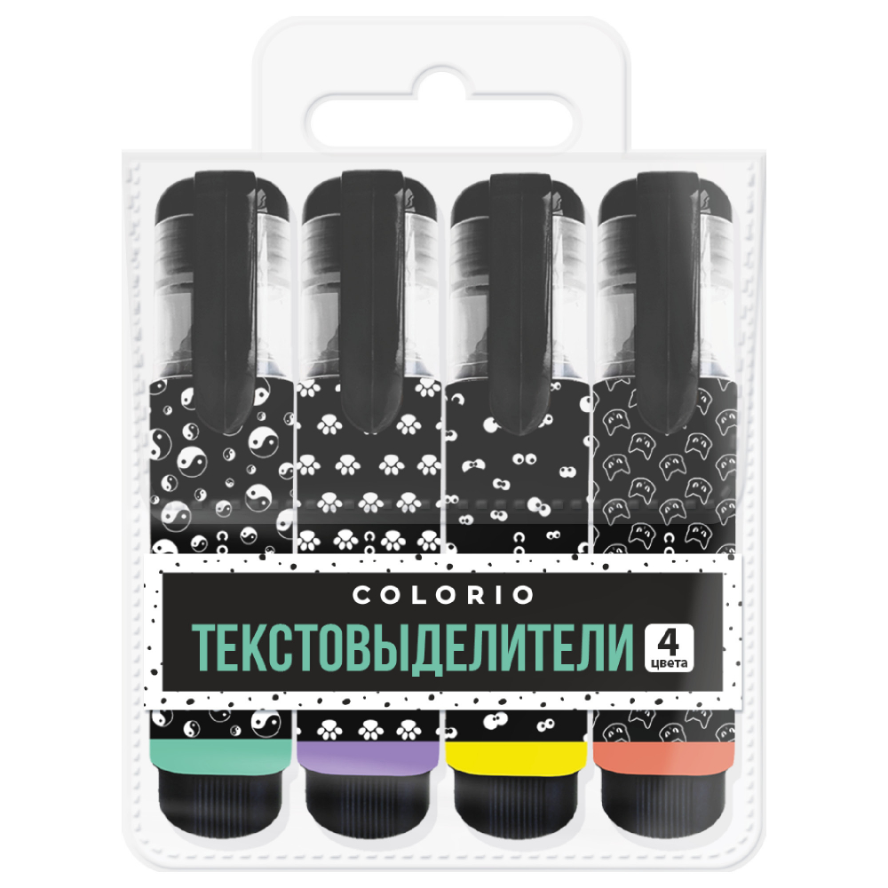 Маркеры-выделители 4шт Colorio мини