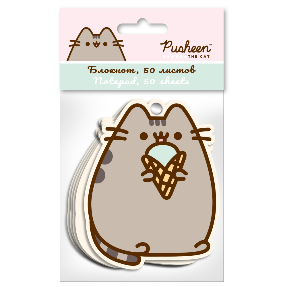 Блокнот А7 50л на болте The Cat Pusheen фигурный