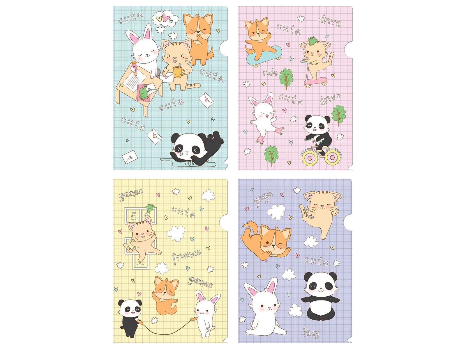 Папка-уголок 1 отд с рис Colorio ассорти