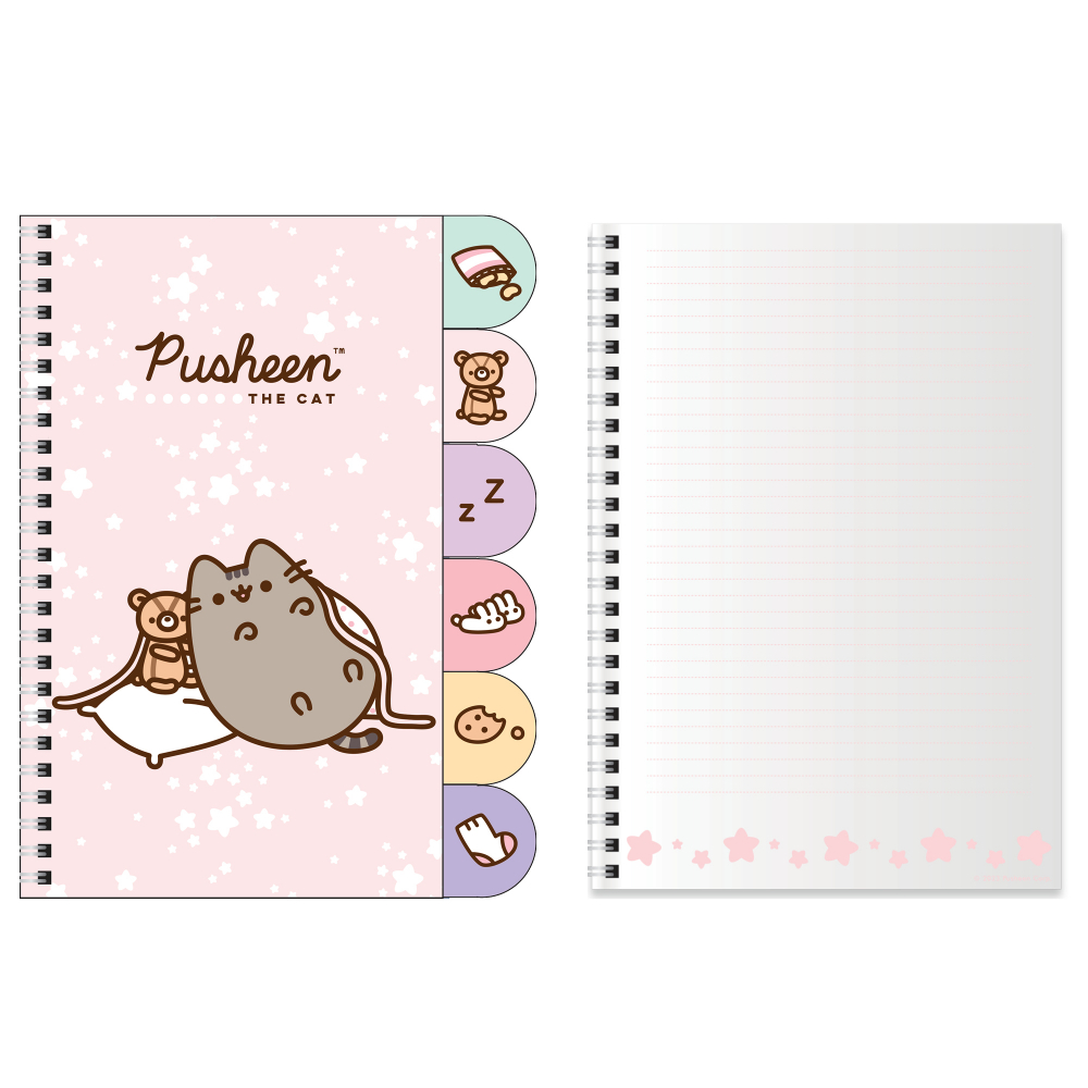 Блокнот А5 60л Pusheen с цветными разделителями