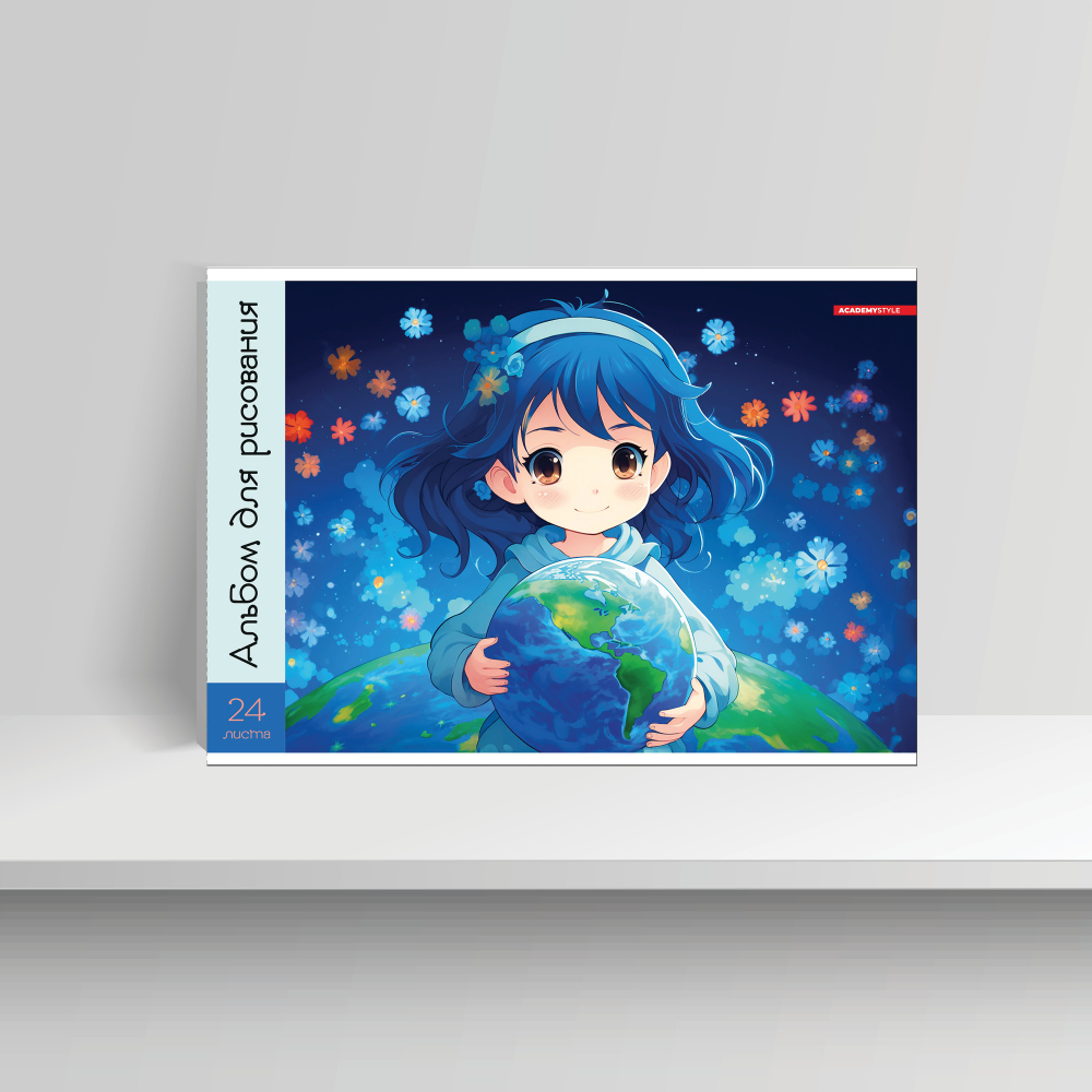 Альбом д/рис 24л Чудесная планета скрепка