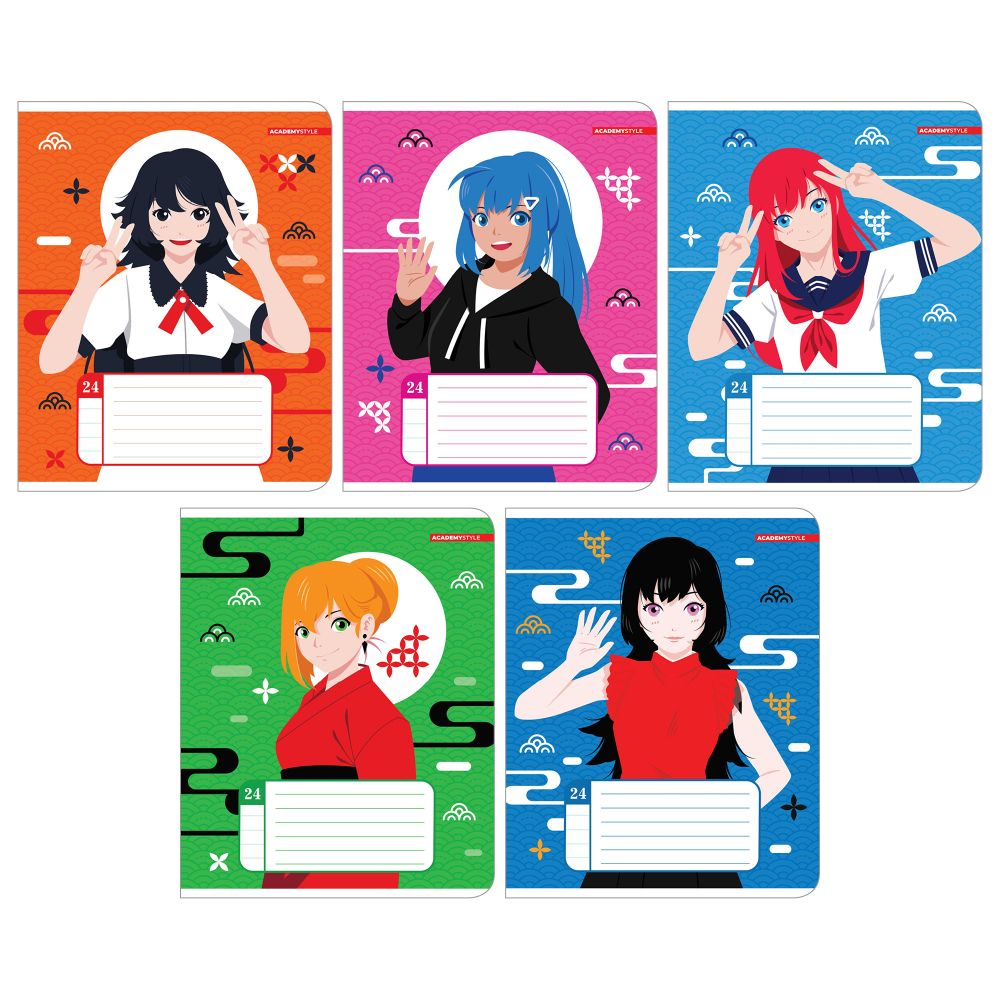 Тетрадь 24л линейка Девушки