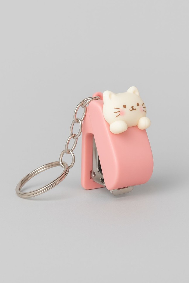 Сувенир Брелок-степлер "Cat", pink