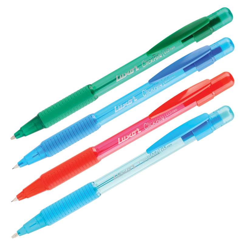 Карандаш мех. 0.5мм Luxor ClickRite с/ластиком ассорти