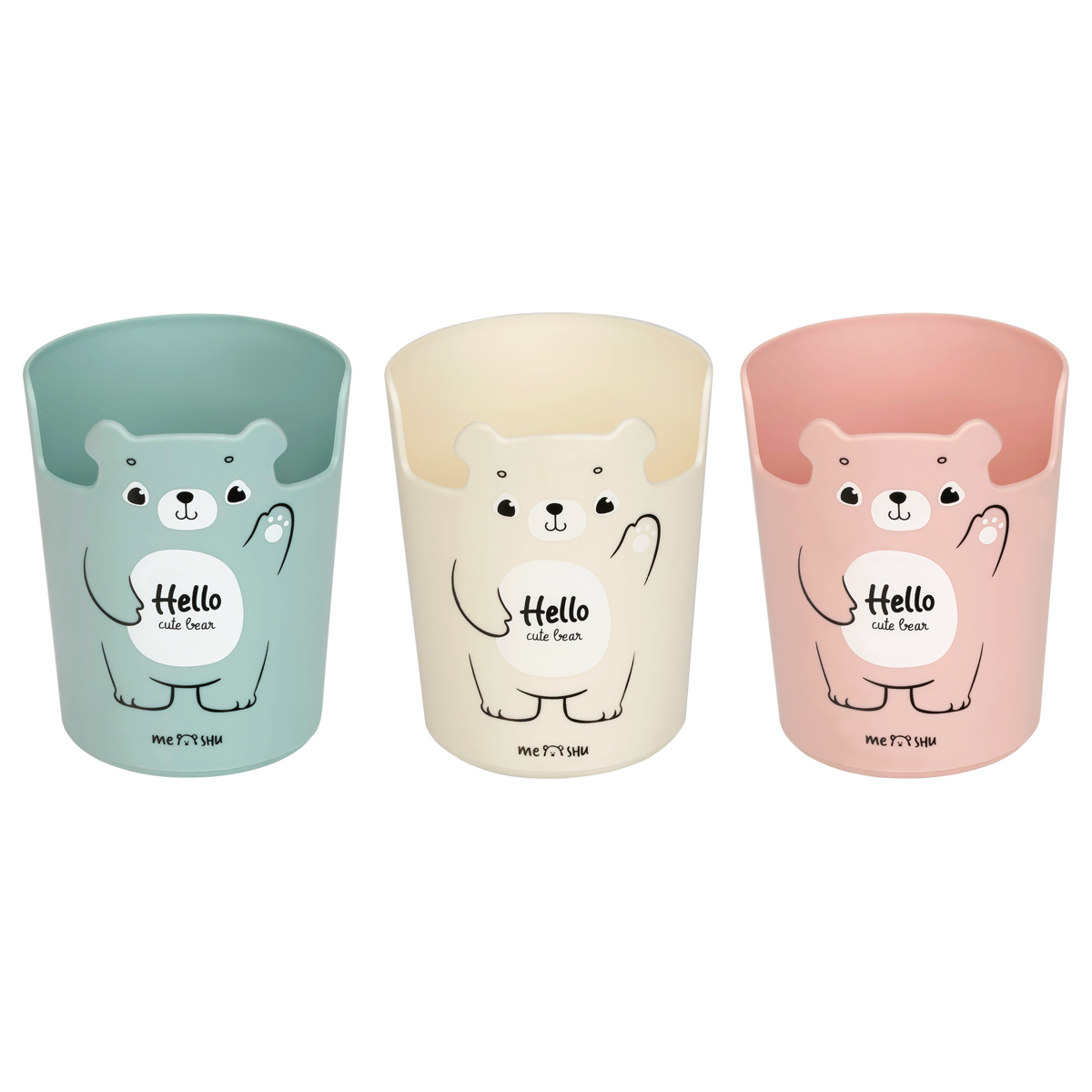 Подставка д/пиш. принадл. MeShu Bear Стакан ассорти пласт
