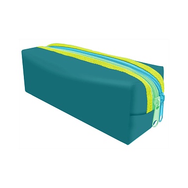 Пенал-косметичка Lamark 2 отд пуст бирюзовый 210х70х70 мм