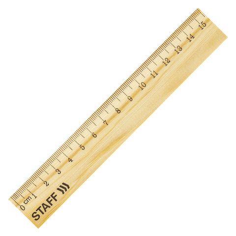 Линейка деревянная 15 см Staff
