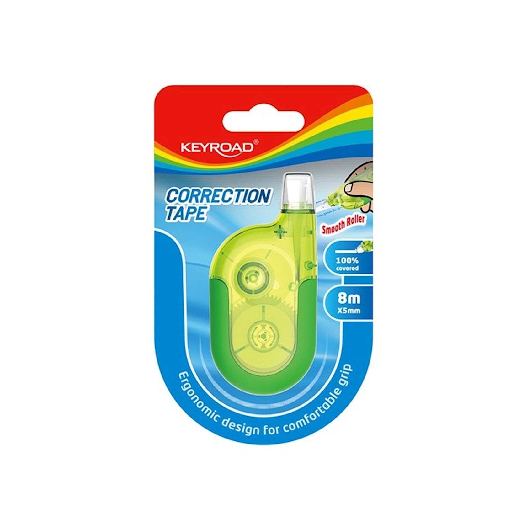 Штрих-лента 5мм*6м KEYROAD ассорти, 1 шт. в блистере