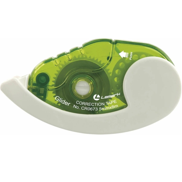 Штрих-лента 5мм*8м Glider зеленый корпус