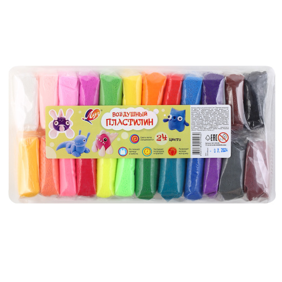 Пластилин воздушный 24 цв Луч по 10гр