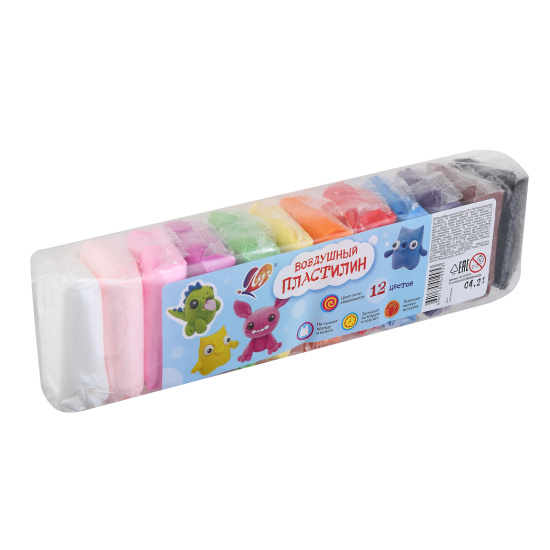 Пластилин воздушный 12 цв Луч по 10гр