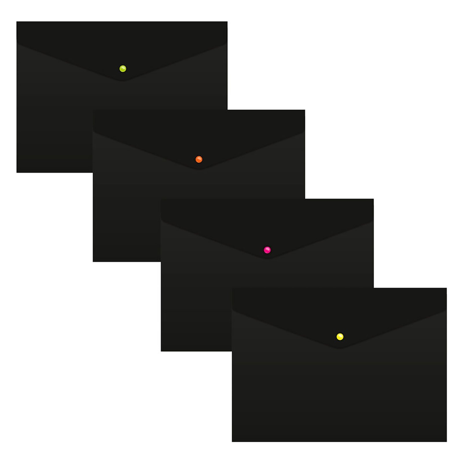 Папка-конверт А4 Calligrata No Secret на кнопке 180мк черная