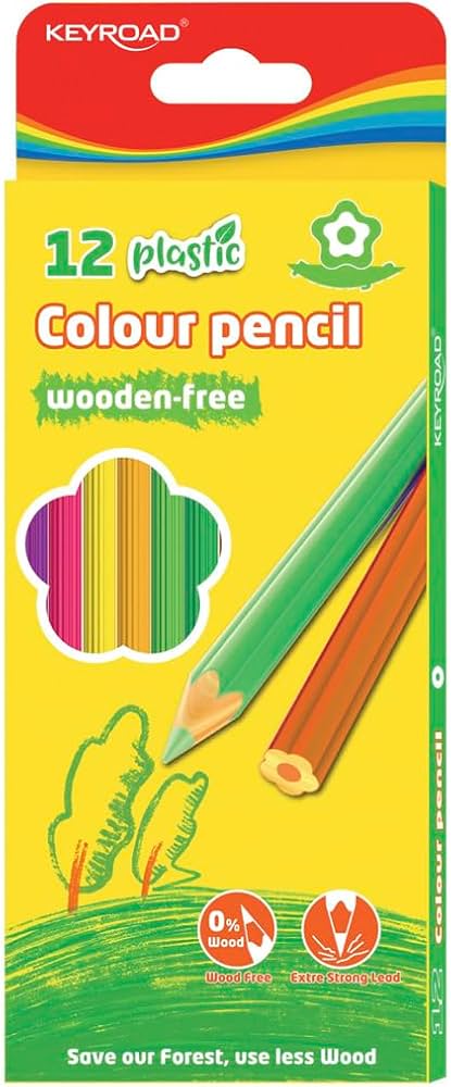 Карандаши цветные 12 цв пластик Keyroad к/к  ассорти