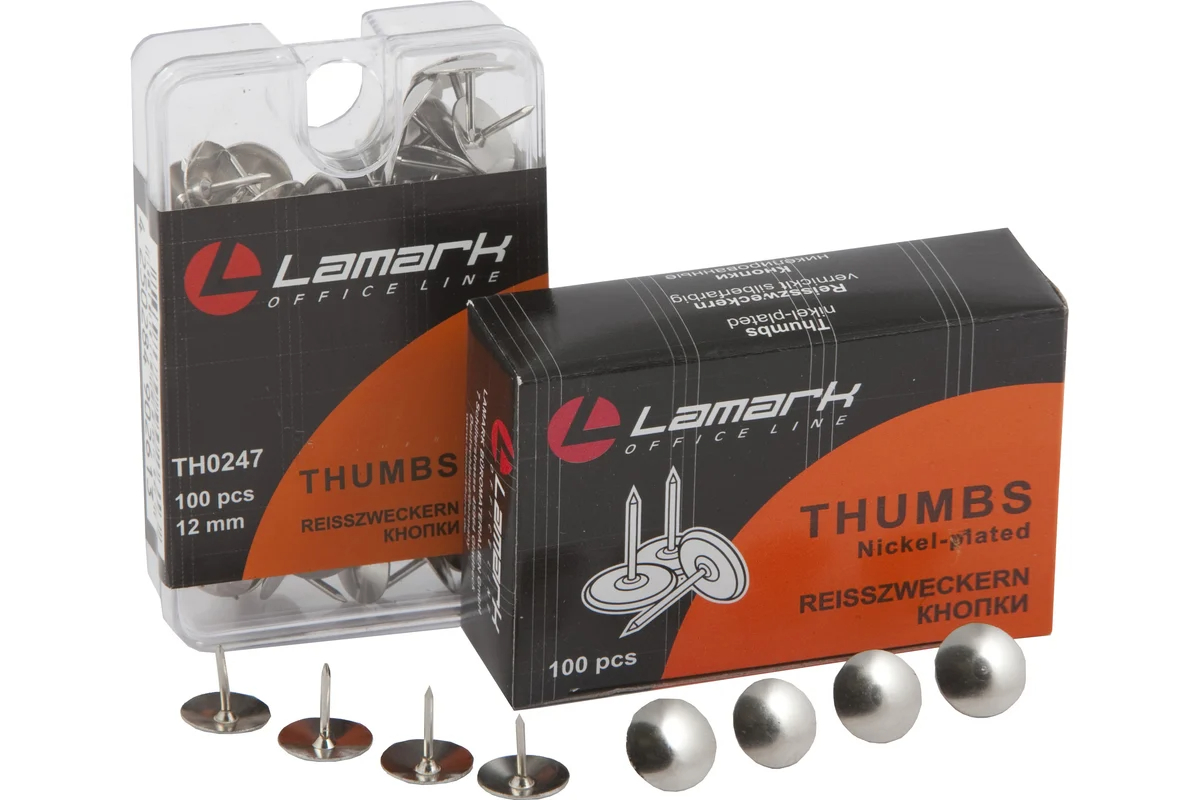 Кнопки 100 шт 12мм Lamark никелированные