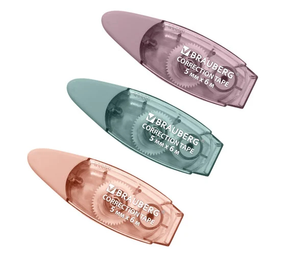 Штрих-лента 5мм*6м Brauberg Pastel ассорти