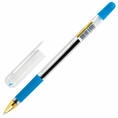 Ручка шариковая синяя Brauberg X-ONE" 0,5мм резинк