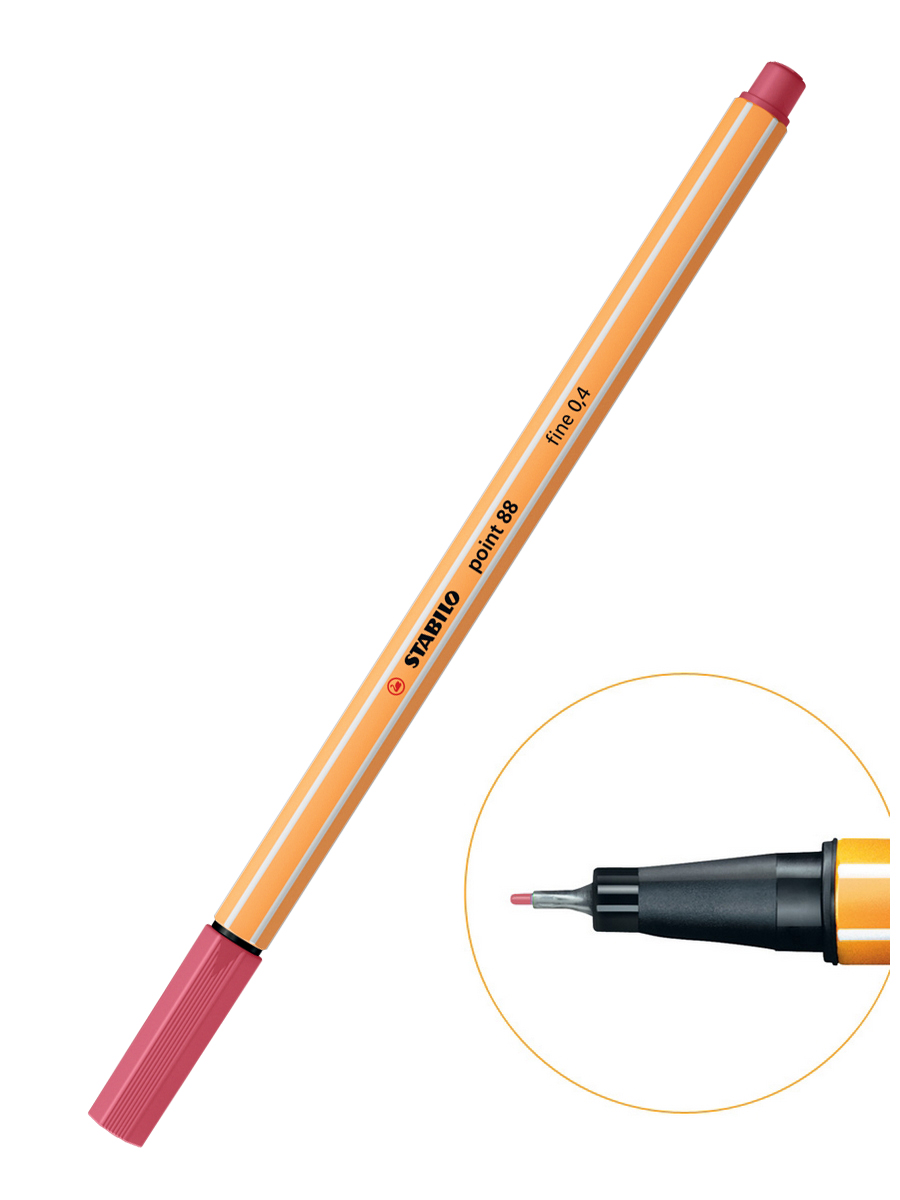 Ручка капиллярная STABILO point 88 0,4мм клубнично-красная
