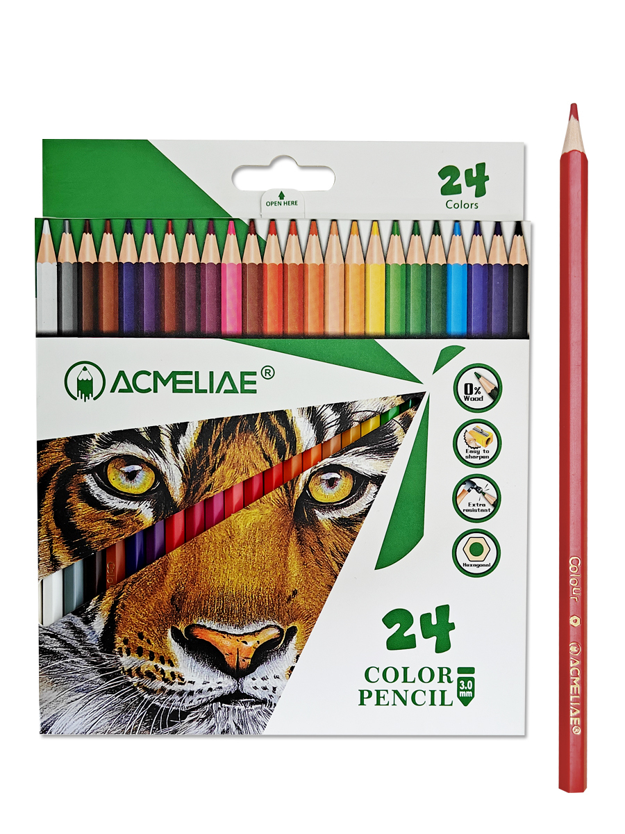Карандаши цветные 24 цв пластик Acmeliae шестигр
